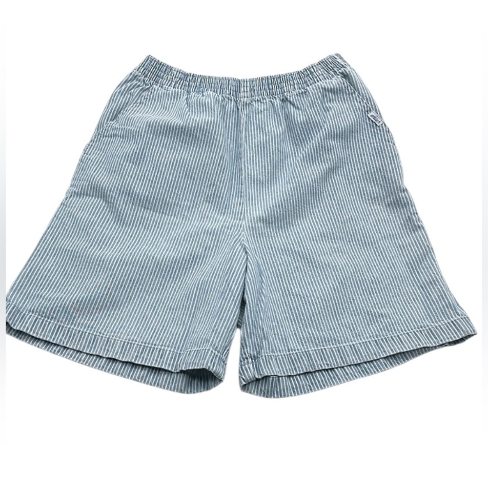 Vintage Chic blue stripped high waisted shorts women’s size 10 Bermuda 80’s /90s
